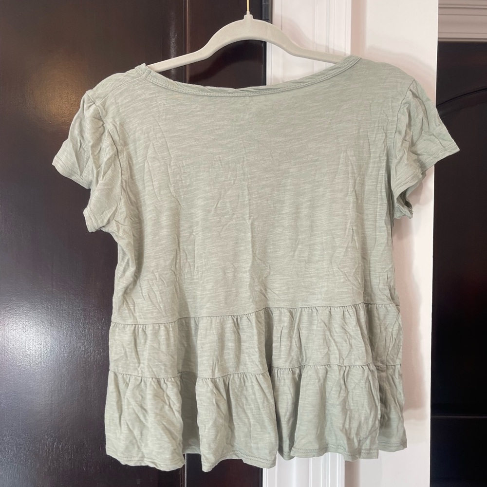 Light Green Ruffle Top - Picture 2 of 2